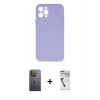 MARSİLYAN™- iPhone 12 Pro Max Kılıf Ahenk Serisi - Şeffaf Uv Polymer Nano Ekran Koruyucu + Neon Fosforlu Kamera Lens - YL