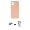 MARSİLYAN™- iPhone 12 Pro Max Kılıf Ahenk Serisi - Şeffaf Uv Polymer Nano Ekran Koruyucu + Renkli Kamera Lens Koruma Cam - SI