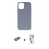 MARSİLYAN™- iPhone 12 Pro Max Kılıf Ahenk Serisi - Şeffaf Uv Polymer Nano Ekran Koruyucu + Renkli Kamera Lens Koruma Cam - SI
