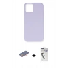 MARSİLYAN™- iPhone 12 Pro Max Kılıf Ahenk Serisi - Şeffaf Uv Polymer Nano Ekran Koruyucu + Renkli Kamera Lens Koruma Cam - TU