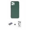 MARSİLYAN™- iPhone 12 Pro Max Kılıf Ahenk Serisi - Şeffaf Uv Polymer Nano Ekran Koruyucu + Renkli Kamera Lens Koruma Cam - SI