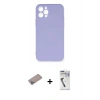 MARSİLYAN™- iPhone 12 Pro Max Kılıf Ahenk Serisi - Şeffaf Uv Polymer Nano Ekran Koruyucu + Shine Kamera Lens Koruma Cam - SABE