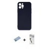 MARSİLYAN™- iPhone 12 Pro Max Kılıf Ahenk Serisi - Şeffaf Uv Polymer Nano Ekran Koruyucu + Shine Kamera Lens Koruma Cam - MI