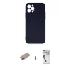 MARSİLYAN™- iPhone 12 Pro Max Kılıf Ahenk Serisi - Şeffaf Uv Polymer Nano Ekran Koruyucu + Shine Kamera Lens Koruma Cam - SABE