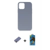 MARSİLYAN™- iPhone 12 Pro Max Kılıf Ahenk Serisi - Siyah 18D Cam Ekran Koruyucu + Metal Kamera Lens Koruma Cam - GD