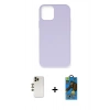 MARSİLYAN™- iPhone 12 Pro Max Kılıf Ahenk Serisi - Siyah 18D Cam Ekran Koruyucu + Shine Kamera Lens - GD
