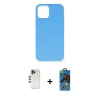 MARSİLYAN™- iPhone 12 Pro Max Kılıf Ahenk Serisi - Siyah 18D Cam Ekran Koruyucu + Shine Kamera Lens - GD