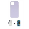 MARSİLYAN™- iPhone 12 Pro Max Kılıf Ahenk Serisi - Siyah 18D Cam Ekran Koruyucu + Shine Kamera Lens - LT