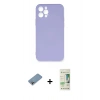 MARSİLYAN™- iPhone 12 Pro Max Kılıf Ahenk Serisi - Siyah 20D Premium Cam Ekran Koruyucu + Gökkuşağı Shine Kamera Lens Koruma Cam