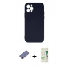 MARSİLYAN™- iPhone 12 Pro Max Kılıf Ahenk Serisi - Siyah 20D Premium Cam Ekran Koruyucu + Metal Kamera Lens Koruma Cam - GD