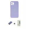 MARSİLYAN™- iPhone 12 Pro Max Kılıf Ahenk Serisi - Siyah 20D Premium Cam Ekran Koruyucu + Metal Kamera Lens Koruma Cam - GD