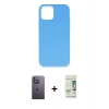 MARSİLYAN™- iPhone 12 Pro Max Kılıf Ahenk Serisi - Siyah 20D Premium Cam Ekran Koruyucu + Neon Fosforlu Kamera Lens - BZ
