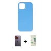 MARSİLYAN™- iPhone 12 Pro Max Kılıf Ahenk Serisi - Siyah 20D Premium Cam Ekran Koruyucu + Neon Fosforlu Kamera Lens - TU