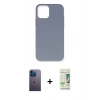 MARSİLYAN™- iPhone 12 Pro Max Kılıf Ahenk Serisi - Siyah 20D Premium Cam Ekran Koruyucu + Neon Fosforlu Kamera Lens - MI