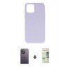 MARSİLYAN™- iPhone 12 Pro Max Kılıf Ahenk Serisi - Siyah 20D Premium Cam Ekran Koruyucu + Neon Fosforlu Kamera Lens - BZ