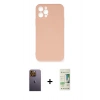 MARSİLYAN™- iPhone 12 Pro Max Kılıf Ahenk Serisi - Siyah 20D Premium Cam Ekran Koruyucu + Neon Fosforlu Kamera Lens - SI