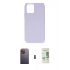 MARSİLYAN™- iPhone 12 Pro Max Kılıf Ahenk Serisi - Siyah 20D Premium Cam Ekran Koruyucu + Neon Fosforlu Kamera Lens - SI