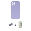 MARSİLYAN™- iPhone 12 Pro Max Kılıf Ahenk Serisi - Siyah 20D Premium Cam Ekran Koruyucu + Sarı Renkli Kamera Lens Koruma Cam