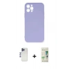 MARSİLYAN™- iPhone 12 Pro Max Kılıf Ahenk Serisi - Siyah 20D Premium Cam Ekran Koruyucu + Shine Kamera Lens - LT