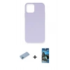 MARSİLYAN™- iPhone 12 Pro Max Kılıf Ahenk Serisi - Siyah 34D Izgaralı Cam + Shine Kamera Lens Koruma Cam - MI