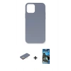 MARSİLYAN™- iPhone 12 Pro Max Kılıf Ahenk Serisi - Siyah 34D Izgaralı Cam + Renkli Kamera Lens Koruma Cam - SI