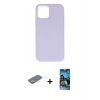 MARSİLYAN™- iPhone 12 Pro Max Kılıf Ahenk Serisi - Siyah 34D Izgaralı Cam + Renkli Kamera Lens Koruma Cam - SI