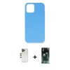 MARSİLYAN™- iPhone 12 Pro Max Kılıf Ahenk Serisi - Siyah 360 Mat Full Body Arka Koruyucu + Shine Kamera Lens - GD