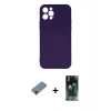 MARSİLYAN™- iPhone 12 Pro Max Kılıf Ahenk Serisi - Siyah 360 Mat Full Body Arka Koruyucu + Metal Kamera Lens Koruma Cam - KI