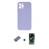 MARSİLYAN™- iPhone 12 Pro Max Kılıf Ahenk Serisi - Siyah 360 Mat Full Body Arka Koruyucu + Metal Kamera Lens Koruma Cam - GD