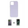 MARSİLYAN™- iPhone 12 Pro Max Kılıf Ahenk Serisi - Siyah 360 Mat Full Body Arka Koruyucu + Neon Fosforlu Kamera Lens - YL