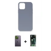 MARSİLYAN™- iPhone 12 Pro Max Kılıf Ahenk Serisi - Siyah 360 Mat Full Body Arka Koruyucu + Neon Fosforlu Kamera Lens - YL