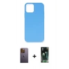MARSİLYAN™- iPhone 12 Pro Max Kılıf Ahenk Serisi - Siyah 360 Mat Full Body Arka Koruyucu + Neon Fosforlu Kamera Lens - SI