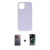 MARSİLYAN™- iPhone 12 Pro Max Kılıf Ahenk Serisi - Siyah 360 Mat Full Body Arka Koruyucu + Neon Fosforlu Kamera Lens - SI