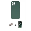 MARSİLYAN™- iPhone 12 Pro Max Kılıf Ahenk Serisi - Siyah 360 Mat Full Body Arka Koruyucu + Shine Kamera Lens Koruma Cam - SABE