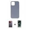 MARSİLYAN™- iPhone 12 Pro Max Kılıf Ahenk Serisi - Siyah 360 Mat Full Body Arka Koruyucu + Neon Fosforlu Kamera Lens - TU