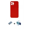 MARSİLYAN™- iPhone 12 Pro Max Kılıf Ahenk Serisi - Siyah 3D Antistatik Cam Ekran Koruyucu + Shine Kamera Lens Koruma Cam - GS