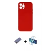 MARSİLYAN™- iPhone 12 Pro Max Kılıf Ahenk Serisi - Siyah 3D Antistatik Cam Ekran Koruyucu + Metal Kamera Lens Koruma Cam - GD