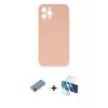 MARSİLYAN™- iPhone 12 Pro Max Kılıf Ahenk Serisi - Siyah 3D Antistatik Cam Ekran Koruyucu + Shine Kamera Lens Koruma Cam - PE