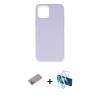 MARSİLYAN™- iPhone 12 Pro Max Kılıf Ahenk Serisi - Siyah 3D Antistatik Cam Ekran Koruyucu + Shine Kamera Lens Koruma Cam - SABE