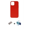 MARSİLYAN™- iPhone 12 Pro Max Kılıf Ahenk Serisi - Siyah 3D Antistatik Cam Ekran Koruyucu + Shine Kamera Lens Koruma Cam - SABE