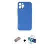 MARSİLYAN™- iPhone 12 Pro Max Kılıf Ahenk Serisi - Siyah 3D Antistatik Cam Ekran Koruyucu + Shine Kamera Lens Koruma Cam - SABE