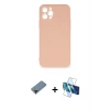MARSİLYAN™- iPhone 12 Pro Max Kılıf Ahenk Serisi - Siyah 3D Antistatik Cam Ekran Koruyucu + Siyah Shine Kamera Lens Koruma Cam