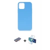 MARSİLYAN™- iPhone 12 Pro Max Kılıf Ahenk Serisi - Siyah 3D Antistatik Cam Ekran Koruyucu + Renkli Kamera Lens Koruma Cam - TU