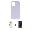MARSİLYAN™- iPhone 12 Pro Max Kılıf Ahenk Serisi - Siyah 3D Antistatik Hayalet Cam Ekran Koruyucu + Shine Kamera Lens - GD