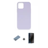 MARSİLYAN™- iPhone 12 Pro Max Kılıf Ahenk Serisi - Siyah 3D Antistatik Hayalet Cam Ekran Koruyucu + Shine Kamera Lens Koruma Cam - GS
