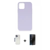 MARSİLYAN™- iPhone 12 Pro Max Kılıf Ahenk Serisi - Siyah 3D Antistatik Hayalet Cam Ekran Koruyucu + Shine Kamera Lens - LT