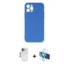MARSİLYAN™- iPhone 12 Pro Max Kılıf Ahenk Serisi - Siyah 3D Antistatik Seramik Nano Ekran Koruyucu + Shine Kamera Lens - LT