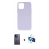 MARSİLYAN™- iPhone 12 Pro Max Kılıf Ahenk Serisi - Siyah 3D Antistatik Seramik Nano Ekran Koruyucu + Neon Fosforlu Kamera Lens - MI