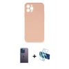 MARSİLYAN™- iPhone 12 Pro Max Kılıf Ahenk Serisi - Siyah 3D Antistatik Seramik Nano Ekran Koruyucu + Neon Fosforlu Kamera Lens - MI