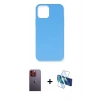 MARSİLYAN™- iPhone 12 Pro Max Kılıf Ahenk Serisi - Siyah 3D Antistatik Seramik Nano Ekran Koruyucu + Neon Fosforlu Kamera Lens - TU